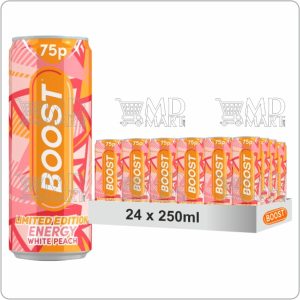 Boost Energy White Peach 250ml PM 75p *limited Edition*